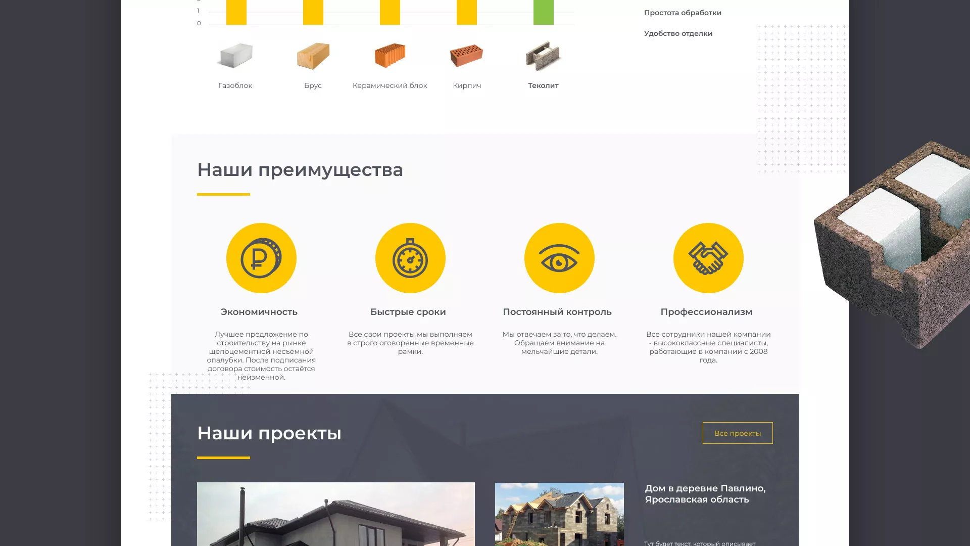 Создание сайта для строительной компании «ЭКОДОМ» в Ейске